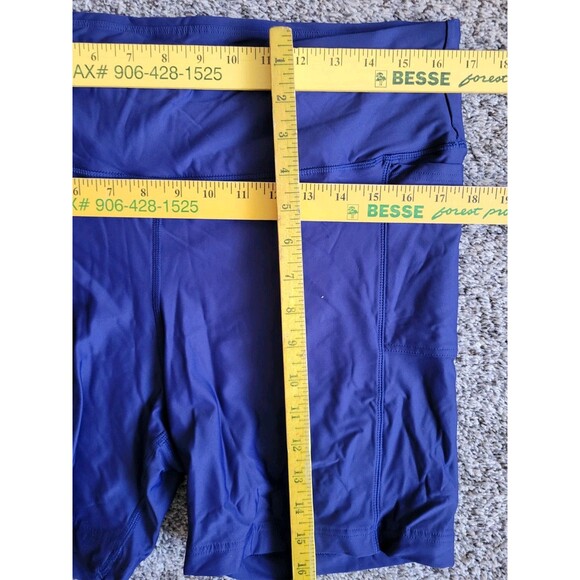 LANDS' END High Waist Biker Swim Shorts Navy 18 (XL) Women's Solid Pockets S76 - Picture 4 of 8